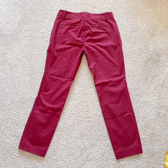 NWOT maroon J crew Cafe Capri pants size 0 - Picture 13 of 14
